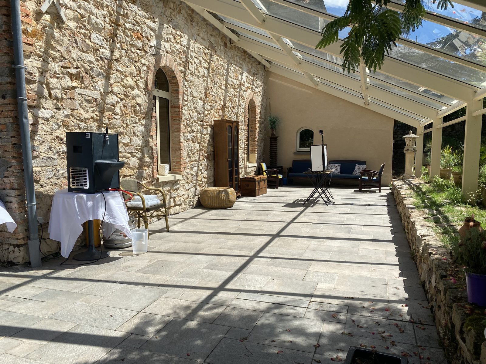 Stone veranda for events